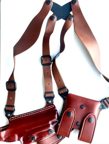 OK102 TAN BROWNING HP LEATHER SHOULDER HOL جراب في...