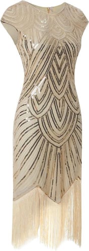 فستان سهرة مطرز من الدانتيل