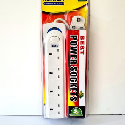 توصيلة كهرباء 4 منافذ 5 امتار