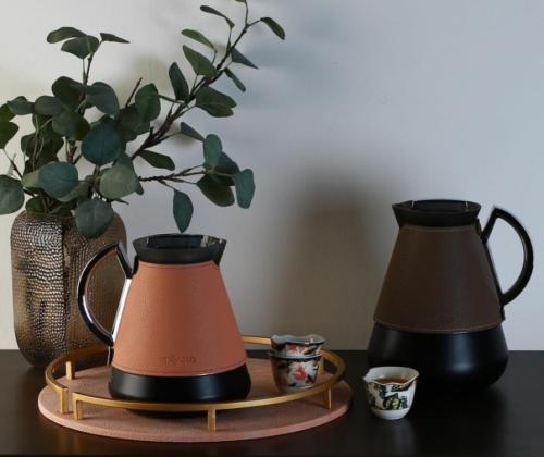 طقم ترامس ٢ حبه جلد وردي وبني