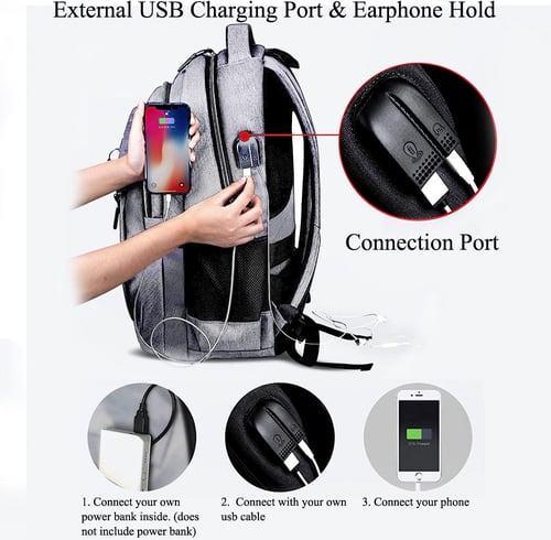 شنطة ظهر للابتوب للسفر والعمل من فاوبان، شنطة مقاو...