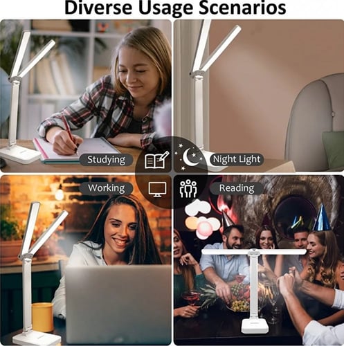 مصباح مكتب LED محمول قابل للطي بمنفذ شحن USB من في...