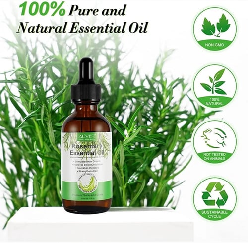 زيت اكليل الجبل العطري لنمو الشعر والحواجب والرموش...