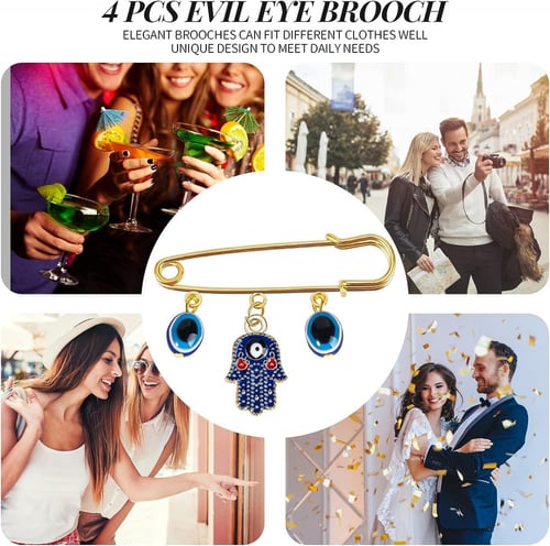 دبابيس بروش على شكل عين الحسد التركية الزرقاء للنس...