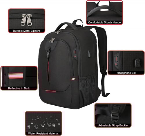 حقيبة ظهر للابتوب للسفر مقاس 17.3 انش مضادة للسرقة...