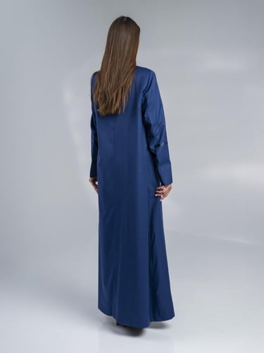 عباية بليزر زرقاء الجاكار