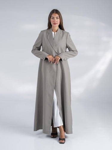 عباية بليزر رمادي قطن ايطالي ناعم