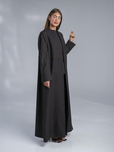 عباية بليزر بني غامق - ملمس الأناقة المهنية الواثق...