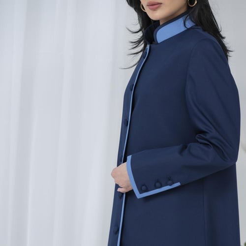 عباية بليزر سماوي خامة كتان ايطالي