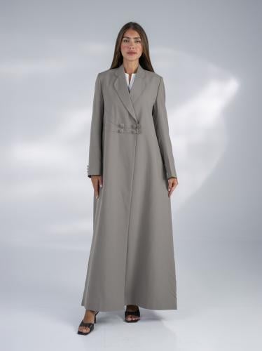 عباية بليزر رمادي قطن ايطالي ناعم