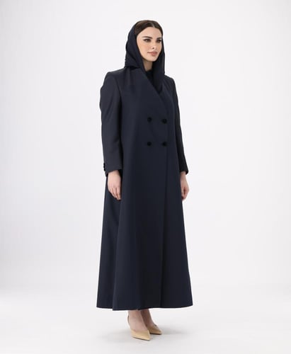 عباية كحلي بلمسات راقيه من المخمل والجاكار الاوروب...