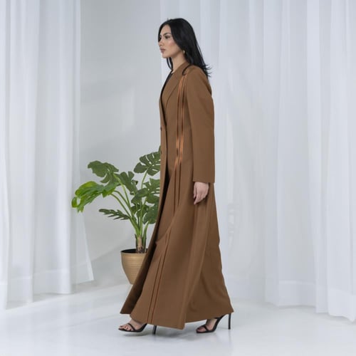 عباية بليزر بني خامة كتان إيطالي