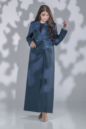 عباية بليزر بترولي كتان إنجليزي