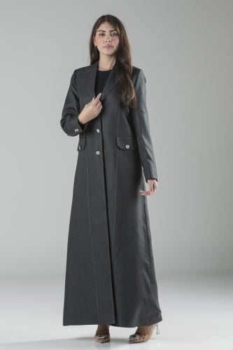 عباية بليزر زيتي قماش صوف