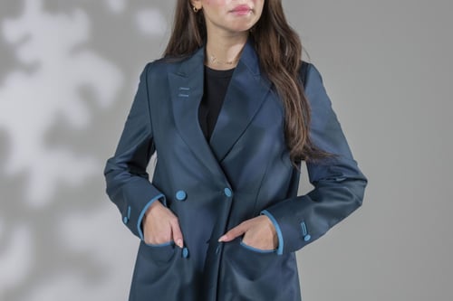 عباية بليزر بترولي كتان إنجليزي