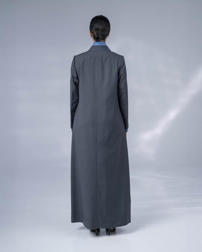 عباية بليزر رمادي داكن قماش كتان