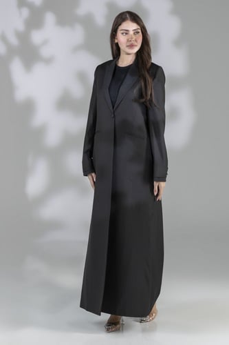 عباية بليزر لون اسود قماش كتان ايطالي MB26