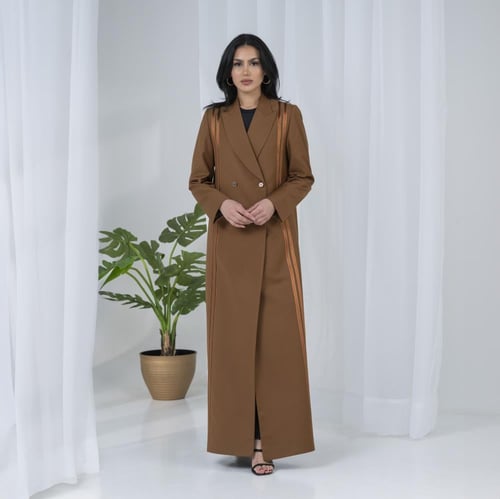 عباية بليزر بني خامة كتان إيطالي
