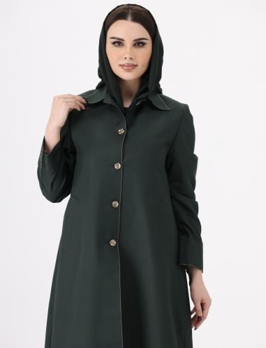 عباية رسمية من الكتان الفاخر بتصميم هندسي أنيق في...