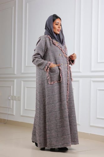 عباية بليزر رمادي توويد ايطالي