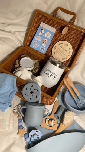 حقيبة مائدة للأم و الطفل - أزرق