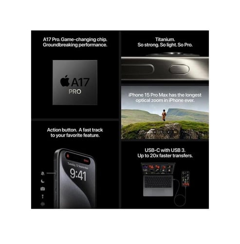 ايفون 15 برو ماكس - تيتانيوم ابيض