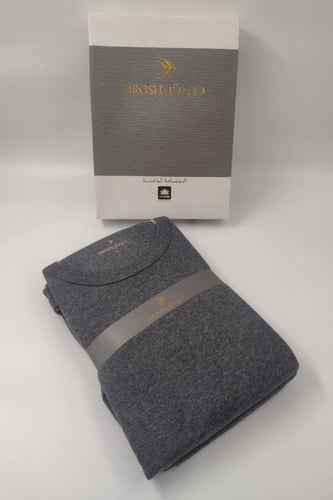 بيجامة كم طويل شتوي رجالي - دروش رصاصي قطن