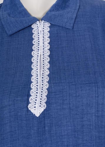 زي عاملات منزليات قطعتين بتطريز دانتيل وسحاب