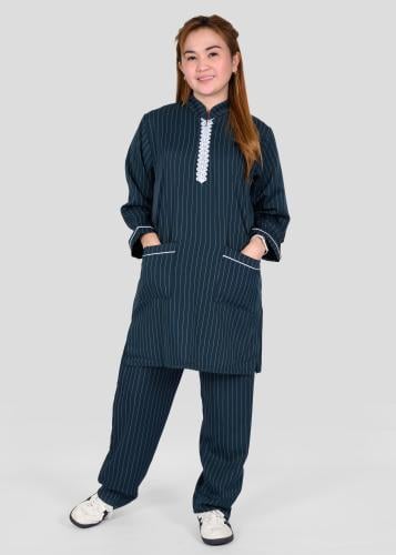 زي عاملات بتصميم دانتيل و جيوب امامية