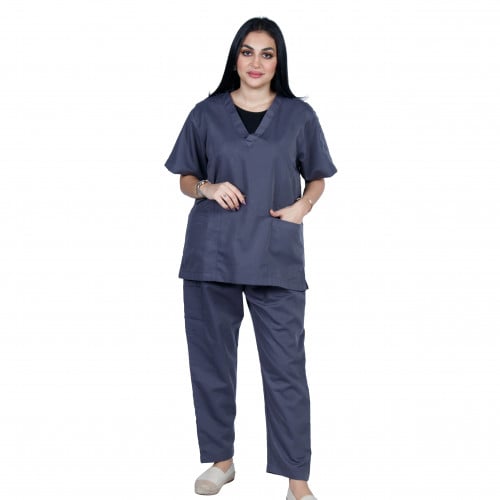 زي طبي نسائي رمادي غامق