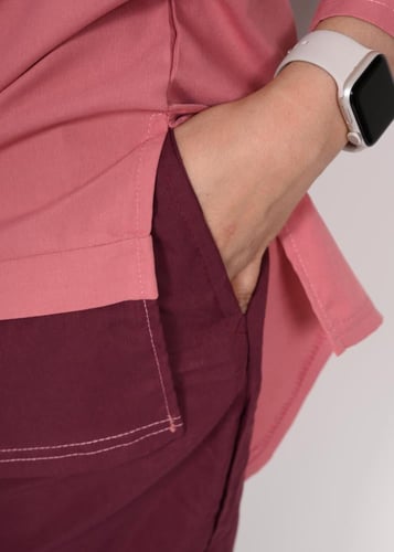 طقم عاملات تونيك طويل بقصة مريحة