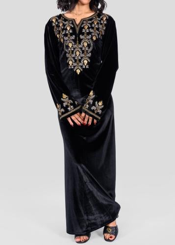 جلابية مخمل نسائي مطرزة