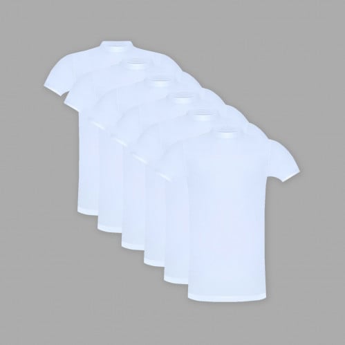 فنيلة الشياكة نص كم وحلق مرتفع ( 6 حبات )