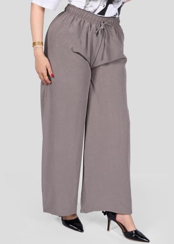 بنطلون نسائي بخصر مطاطي وقصة فضفاضة