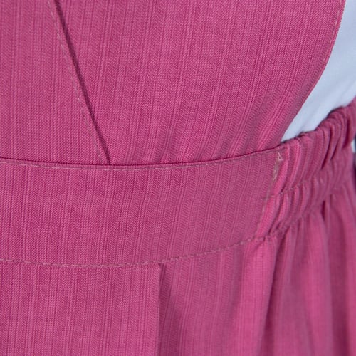 مريول مدرسي أبتدائي بلون وردي فاتح مخطط من كنزي