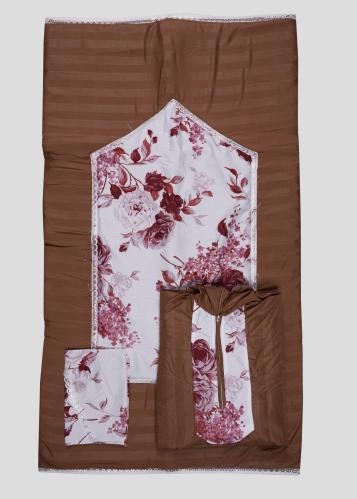 طقم صلاة 3 قطع لون بني