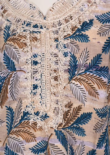 جلابية ورود طويلة بحزام خصر