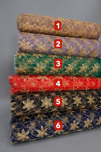 قماش مطرز بورد ذهبي وشك مع بطانة مجانية