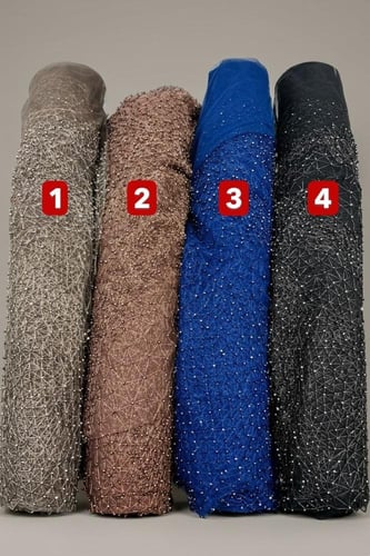 قماش شك مطرز لولو وخرز