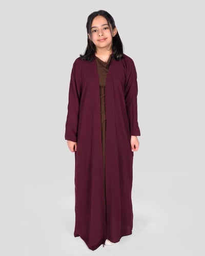 عباية كتان ملونة للبنات بتصميم عملي