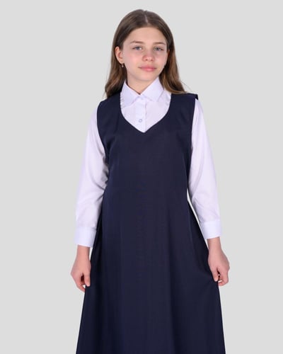 مريول ثانوي كحلي بقصة واسعة