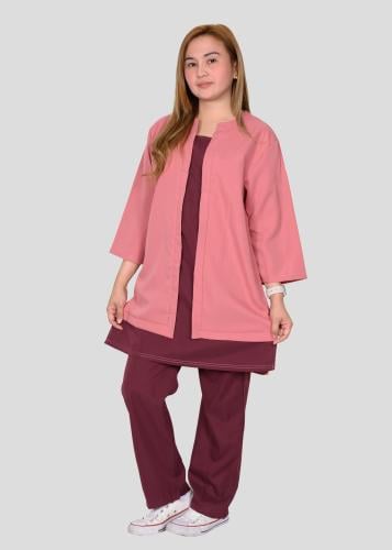 طقم عاملات تونيك طويل بقصة مريحة