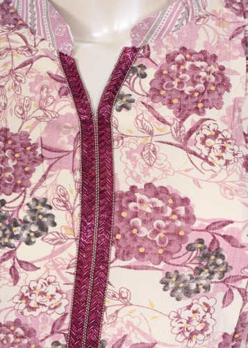 جلابية ورود طويلة بحزام خصر