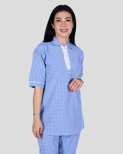 طقم عاملة منزلية مع ياقة 3 قطع