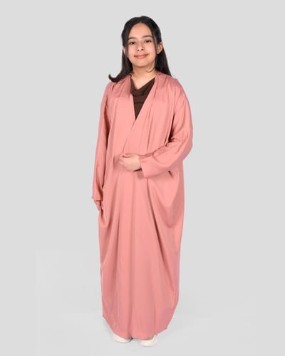 عباية حريرية ملونة للبنات بتصميم مفتوح