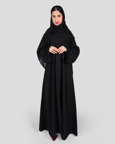 عباية سوداء بنقش جاكار