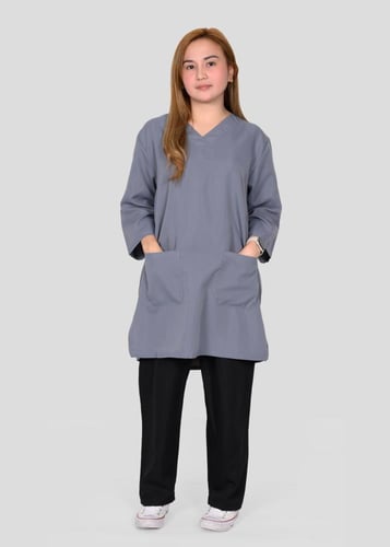 طقم عاملات تونيك طويل بقصة مريحة