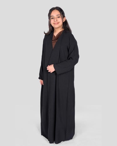 عباية كتان ملونة للبنات بتصميم عملي