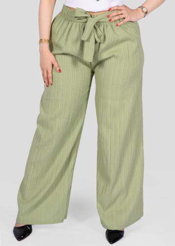 بنطلون نسائي مريح بربطة و خصر مطاطي