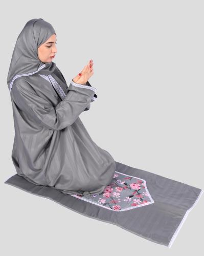 طقم شرشف صلاة نسائي رصاصي